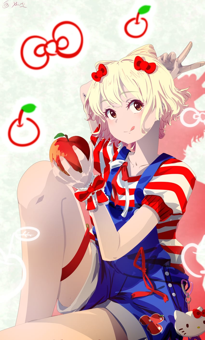 nishikigi chisato and hello kitty (lycoris recoil and 2 more) drawn by sengoku_chidori