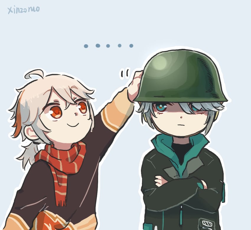 kaedehara kazuha and alhaitham (genshin impact) drawn by xinzoruo