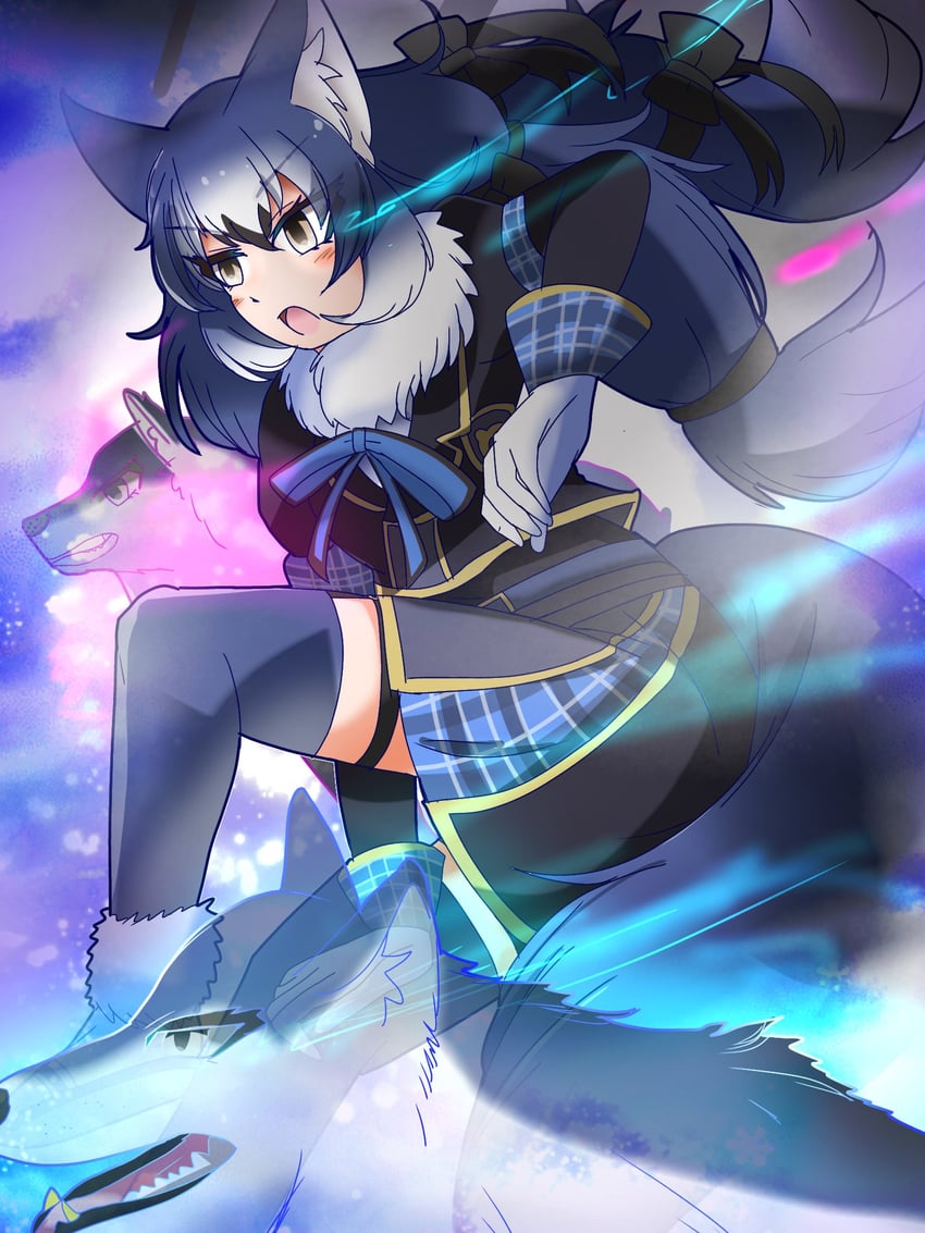 dire wolf (kemono friends and 1 more) drawn by kiryu_(rnrwbhybsxj4qgk)