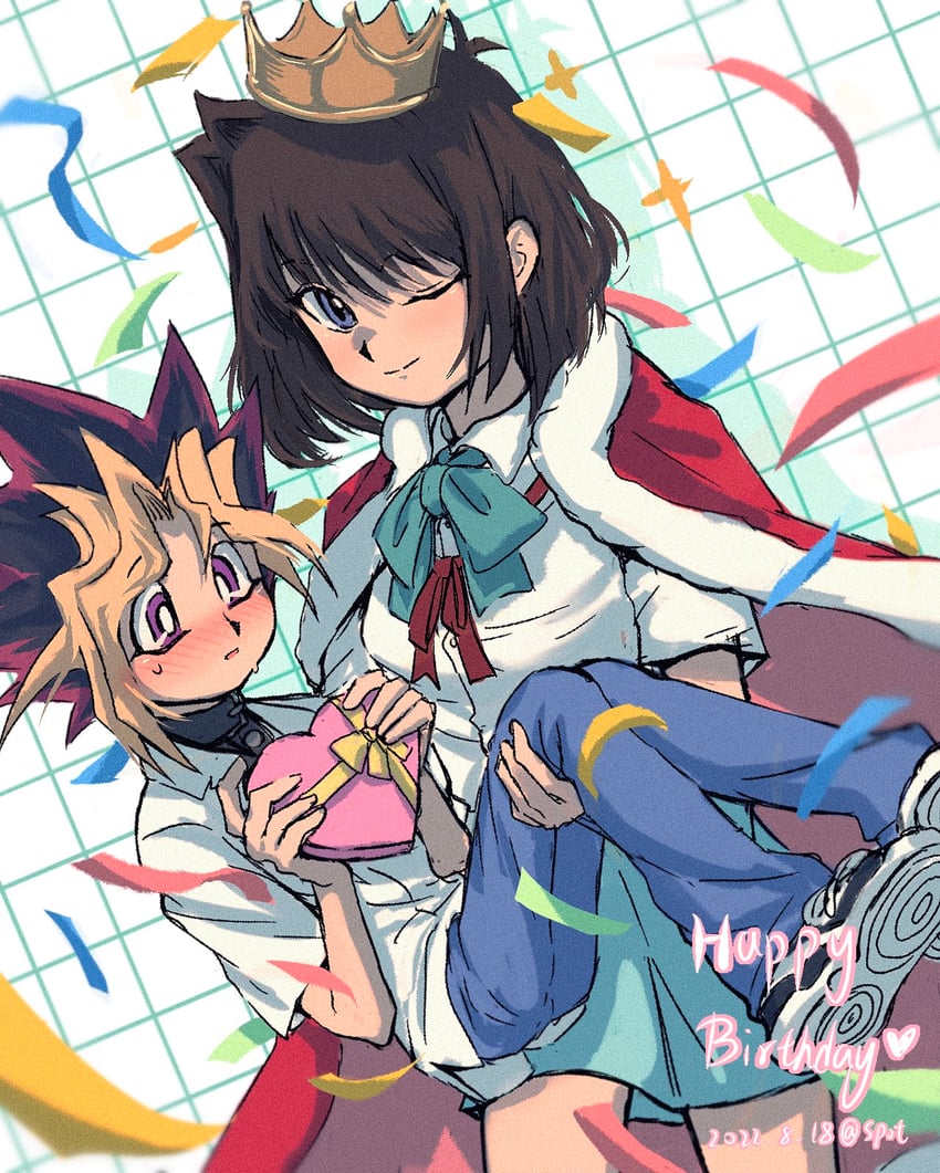 muto yugi and mazaki anzu (yu-gi-oh! and 1 more) drawn by spot_dian