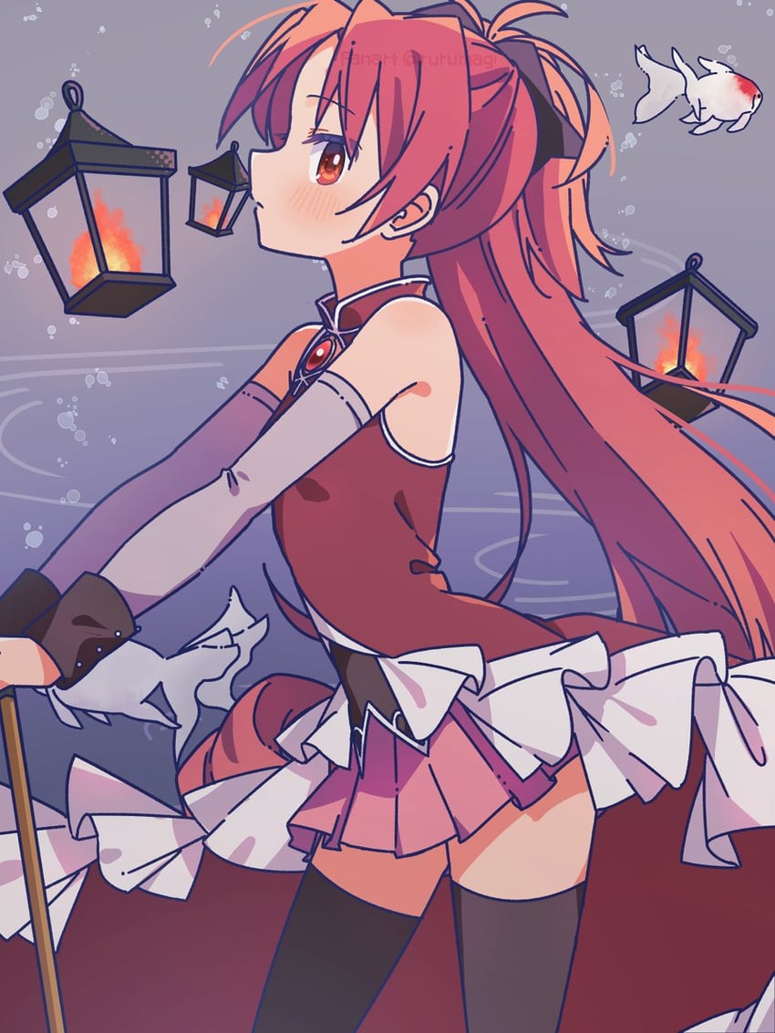 sakura kyoko (mahou shoujo madoka magica) drawn by ruru_(rurumagi)