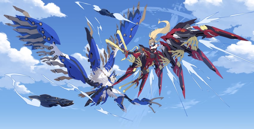 milvus and griffin (artery gear and 2 more) drawn by zhu_fun