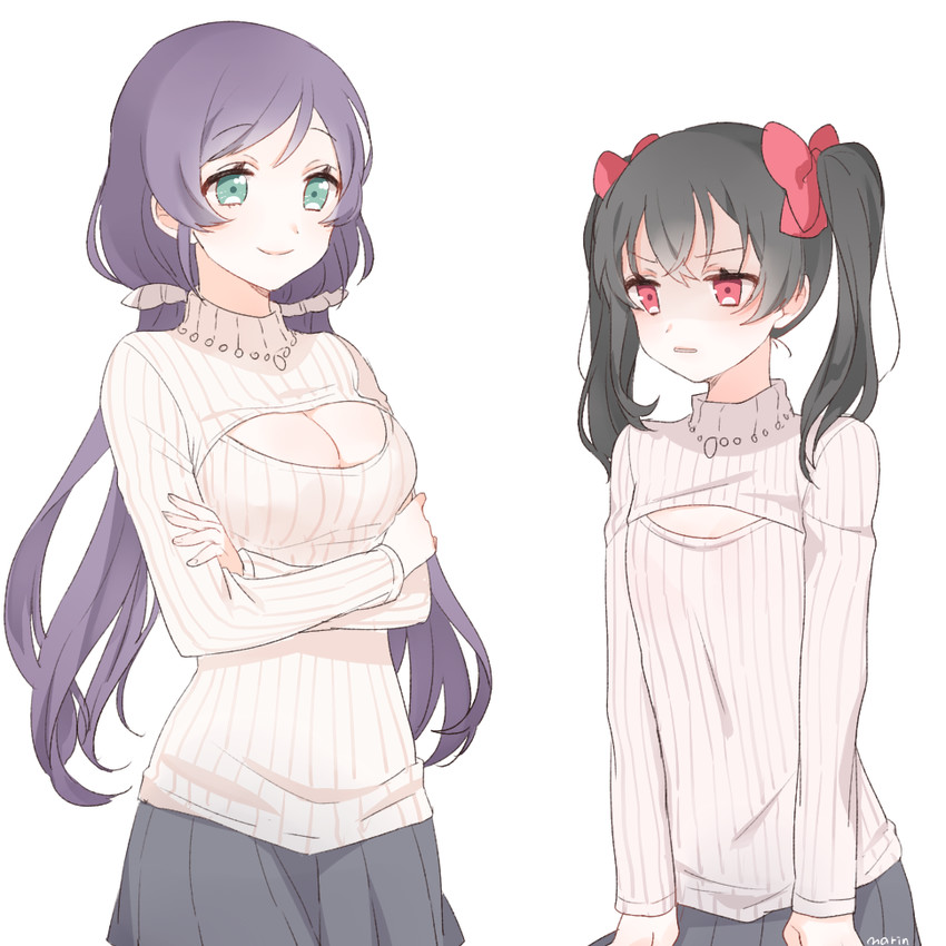 tojo nozomi and yazawa nico (love live! and 1 more) drawn by marin_(myuy_3)