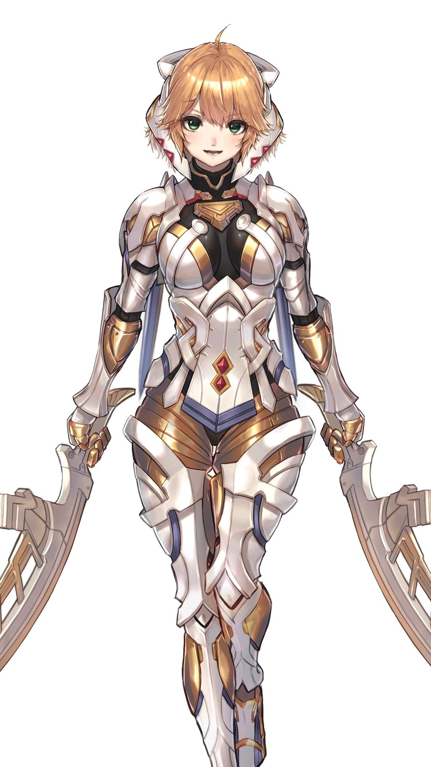 fiora and mecha-fiora (xenoblade chronicles and 1 more) drawn by hakusai_(hksicabb)
