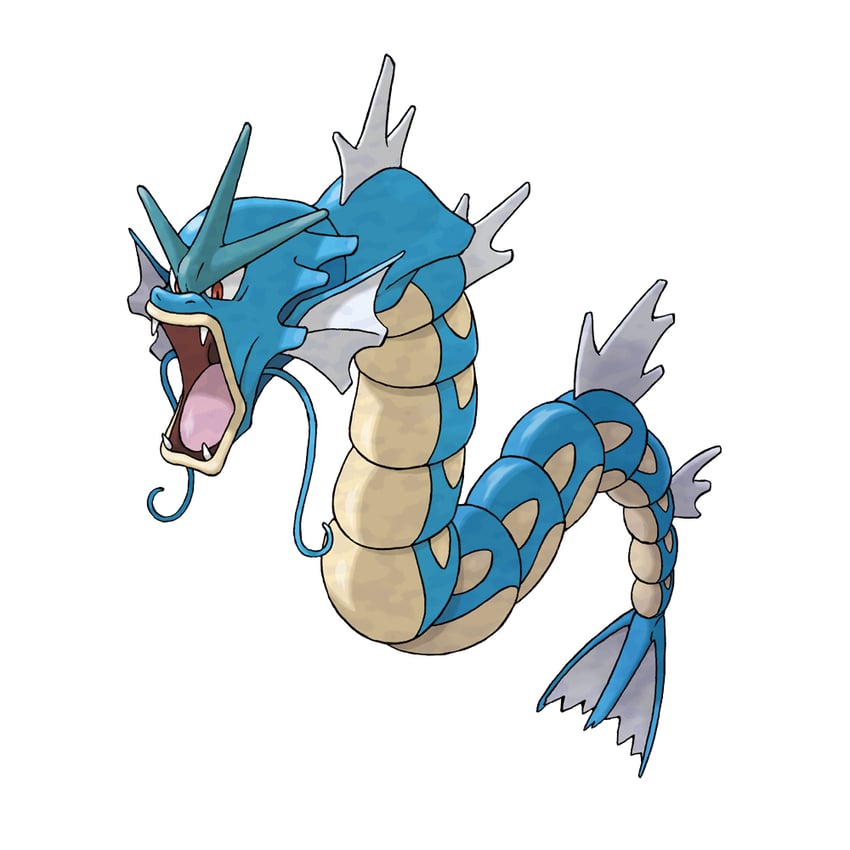 gyarados (pokemon and 1 more) drawn by sugimori_ken