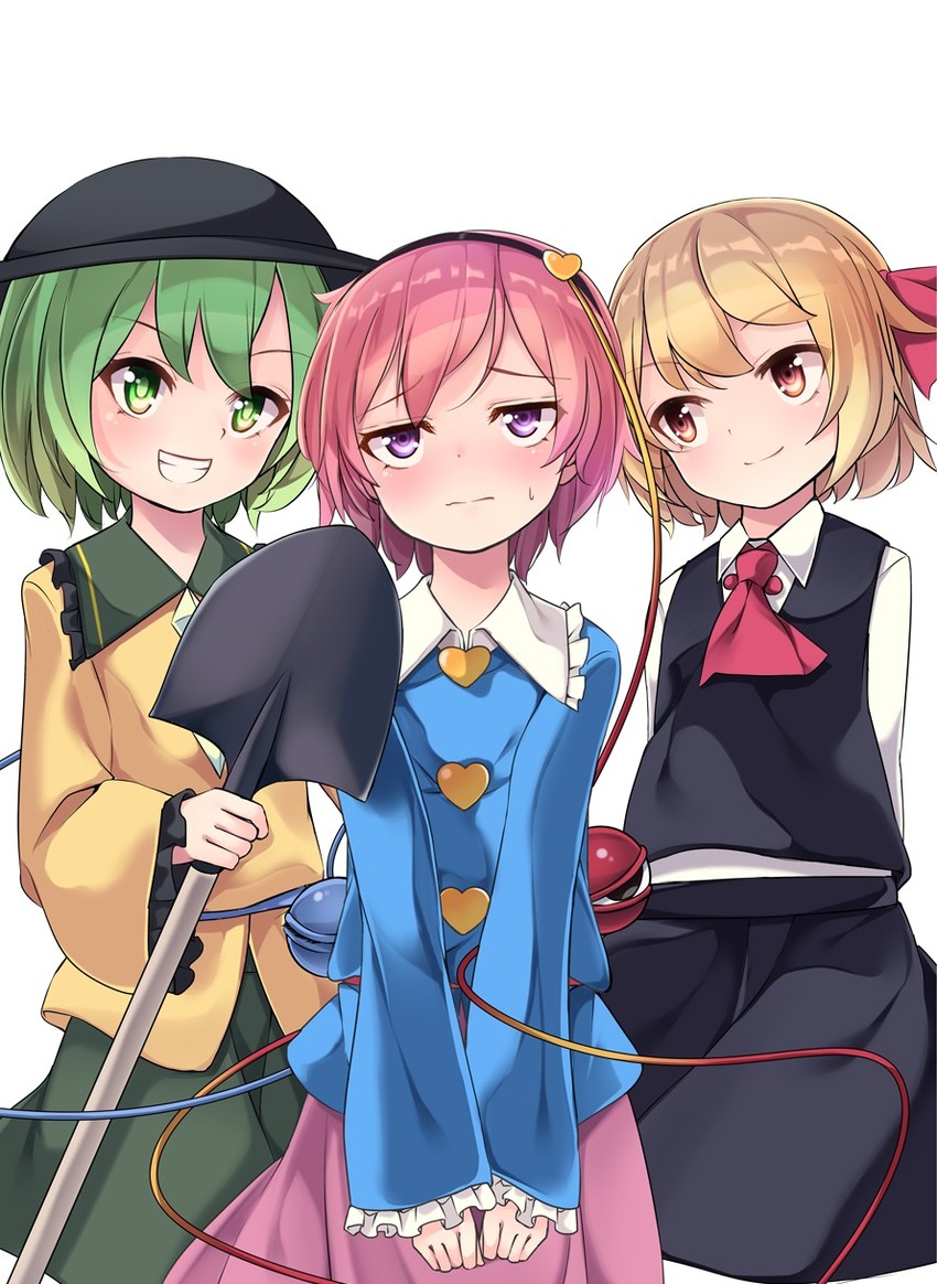 komeiji koishi, komeiji satori, and rumia (touhou) drawn by arai_togami