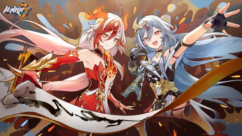 fu hua and herrscher of sentience (honkai and 1 more) drawn by roena