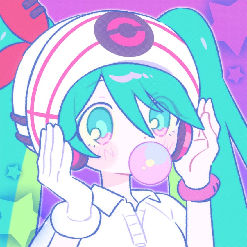 hatsune miku and psychic miku (pokemon and 2 more) drawn by slwii2