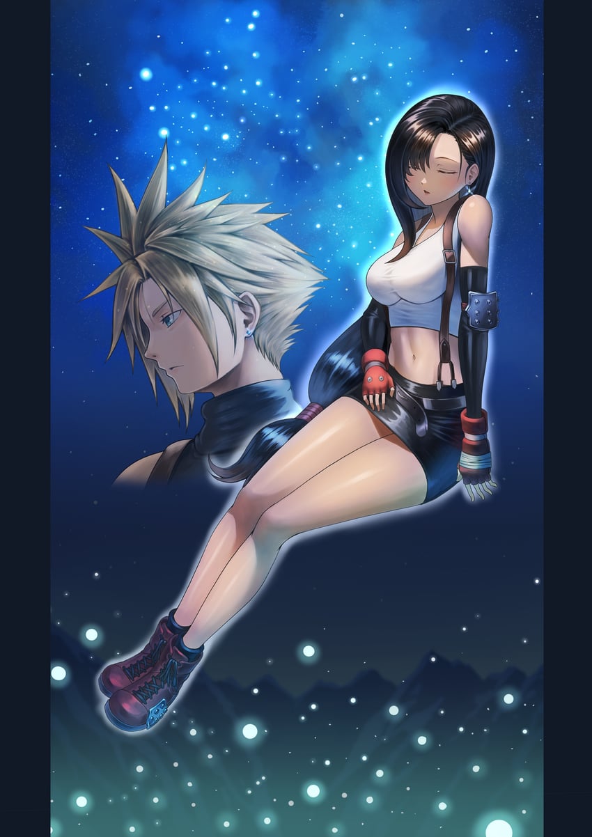 tifa lockhart and cloud strife (final fantasy and 1 more) drawn by zupakyo