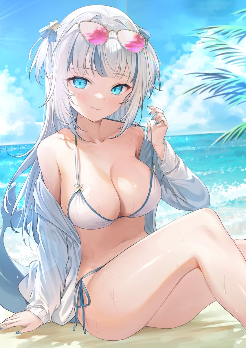 gawr gura (hololive and 1 more) drawn by takumi11