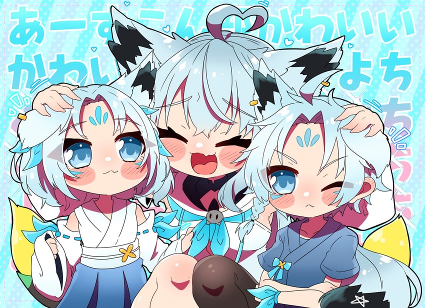 shirakami fubuki and sukonbu (hololive) drawn by sakuramochi_(sakura_frappe)