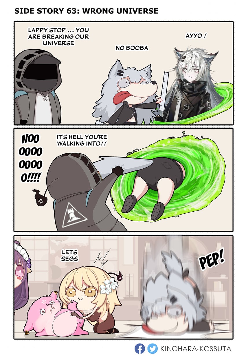 lumine, raiden shogun, aether, yae miko, doctor, and 1 more (genshin impact and 1 more) drawn by kinohara_kossuta