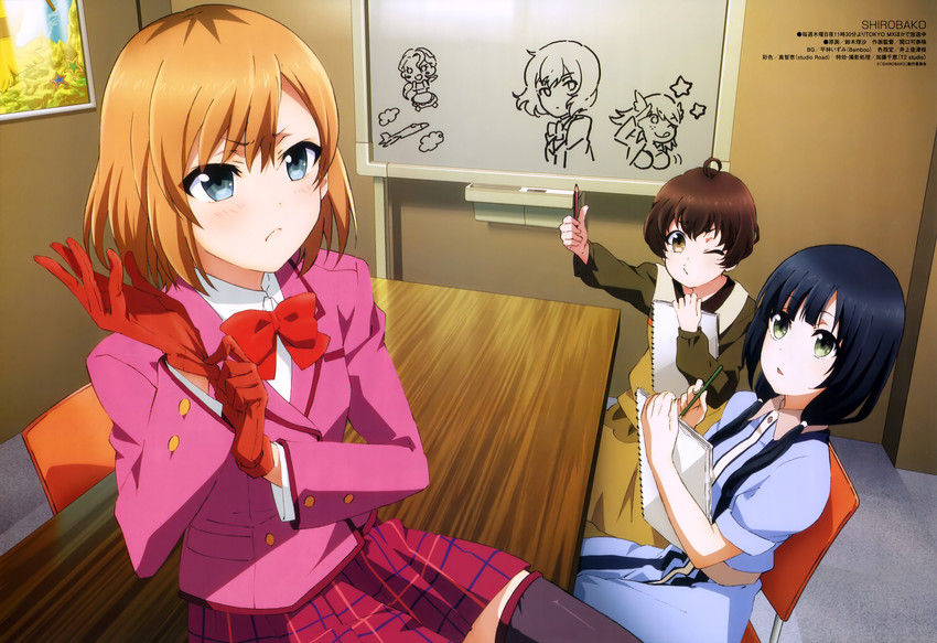 miyamori aoi, yasuhara ema, kunogi ai, hitotose aria, tatiana yakovlev, and 1 more (shirobako and 2 more) drawn by suzuki_risa_(inuinu_dairi)