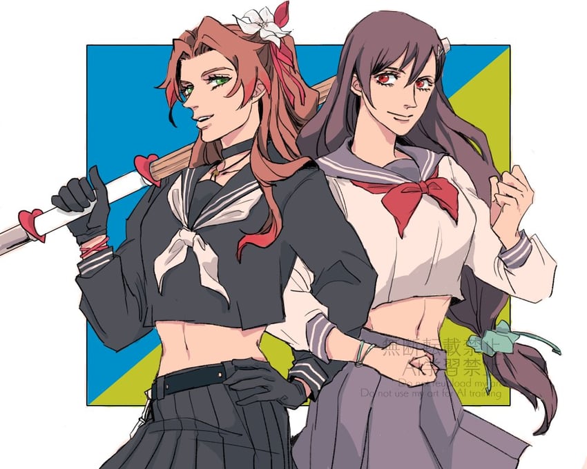 tifa lockhart and aerith gainsborough (final fantasy and 2 more) drawn by litter7th