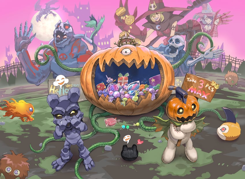 kuriboh, blue-eyes white dragon, botamon, tunomon, gottsumon, and 8 more (yu-gi-oh! and 2 more) drawn by level-00