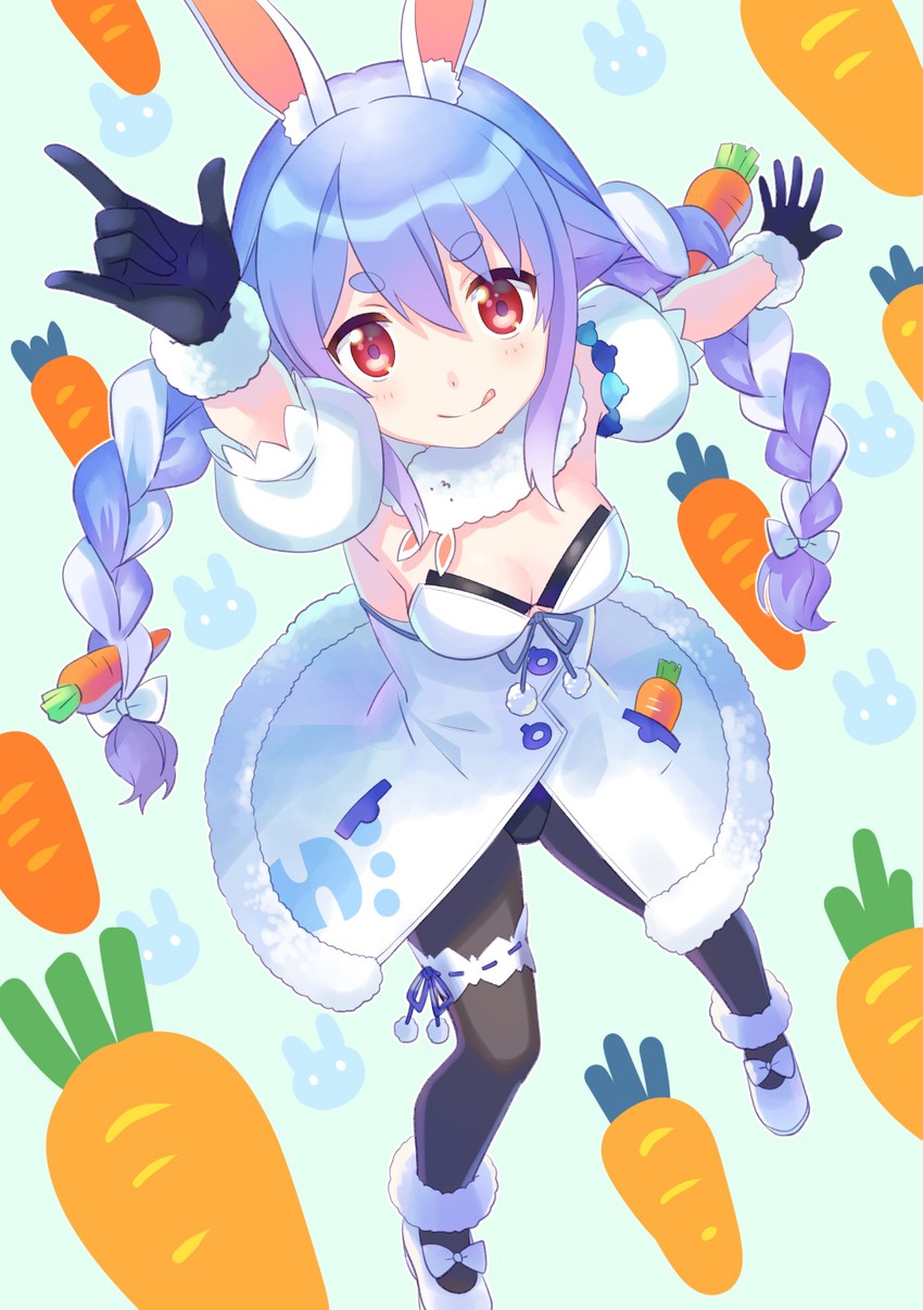 usada pekora and don-chan (hololive) drawn by shatiko