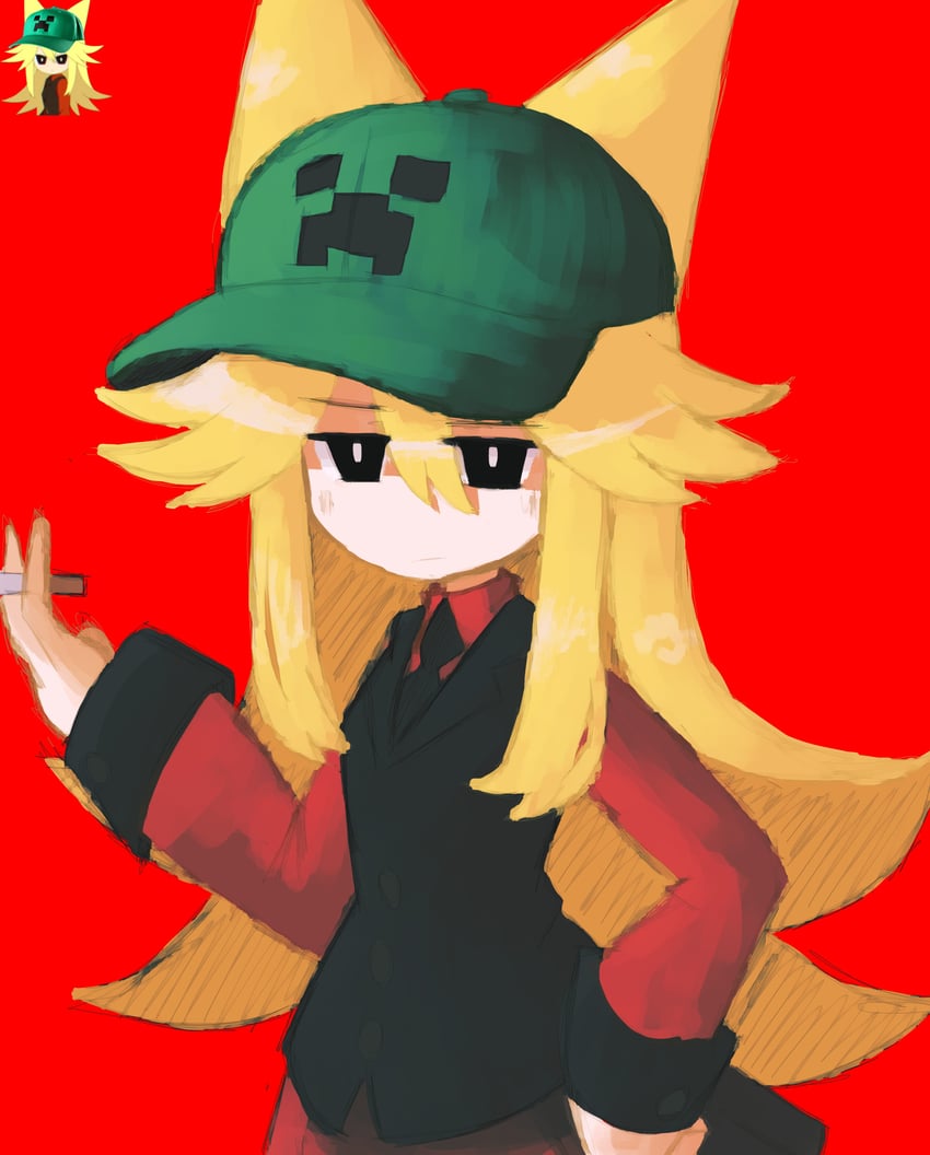 creeper and moge-ko (minecraft and 2 more) drawn by iesonatana