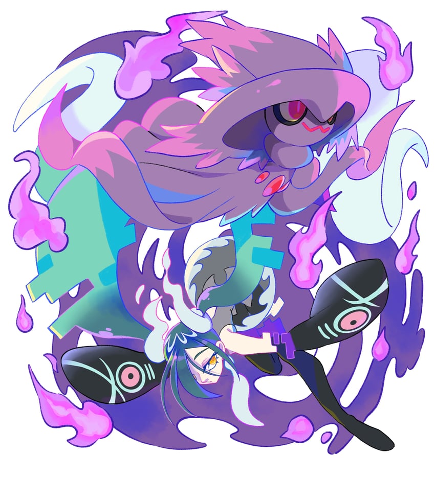 hatsune miku, mismagius, and ghost miku (pokemon and 2 more) drawn by oe_(yamifuti)