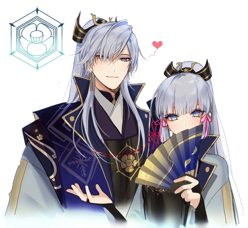 kamisato ayaka and kamisato ayato (genshin impact) drawn by pnk_crow