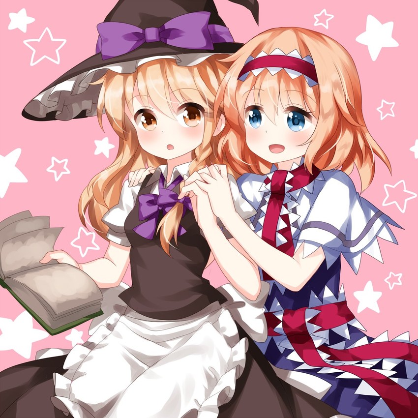 kirisame marisa and alice margatroid (touhou) drawn by ruu_(tksymkw)