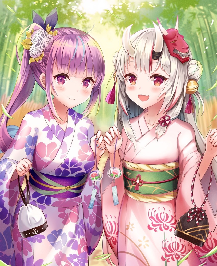 minato aqua and nakiri ayame (hololive) drawn by sakura_ani