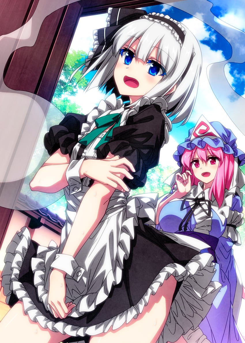konpaku youmu and saigyouji yuyuko (touhou) drawn by sazanami_mio