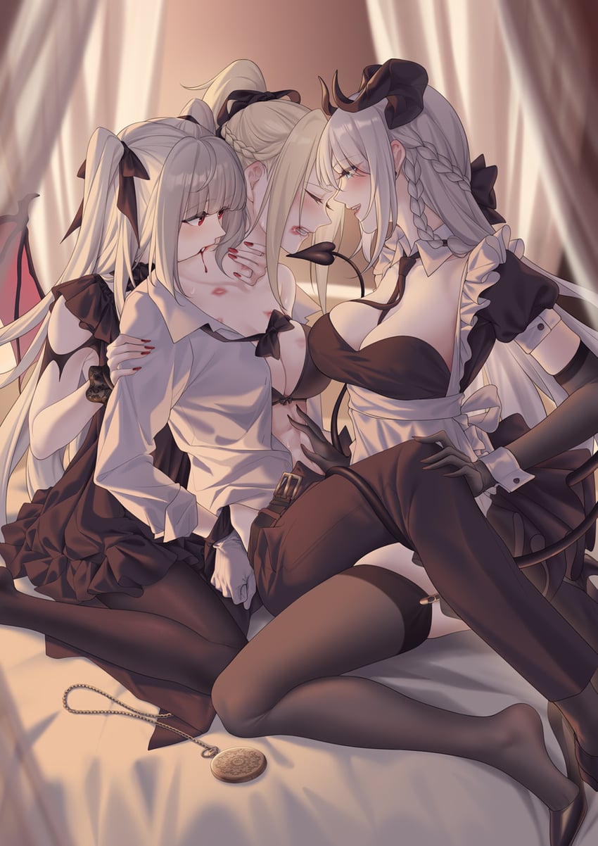 essex, ticonderoga, and randolph (warship girls r) drawn by cartonbox_(zhixiang_zhi)