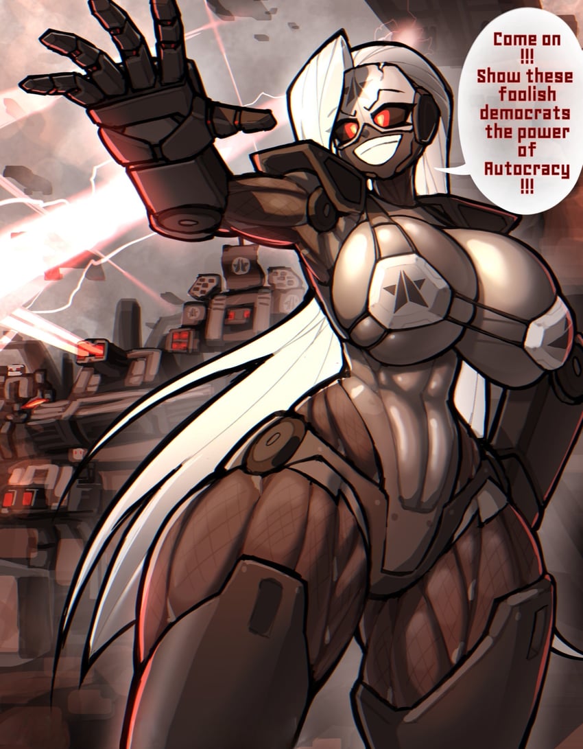 devastator, tank, and automaton-chan (helldivers) drawn by hado_(zzzhadozzz)
