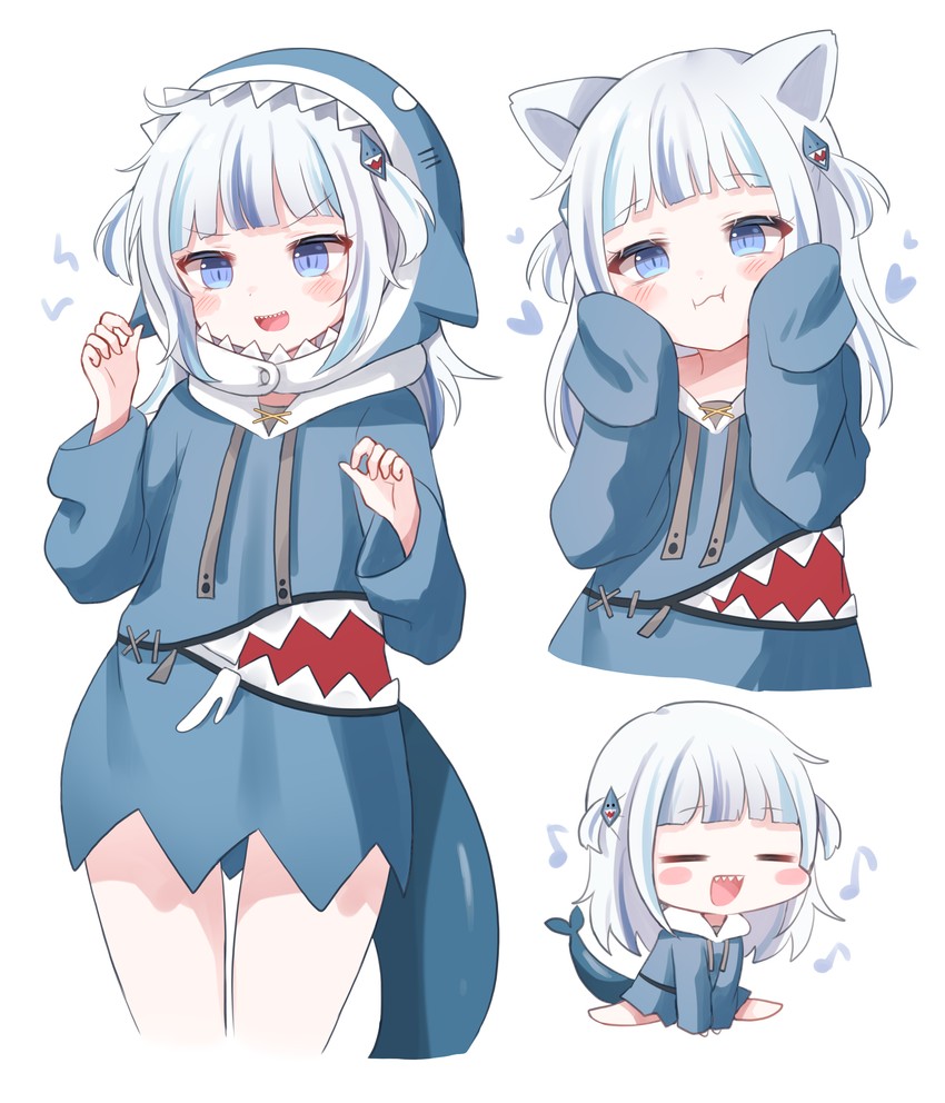 gawr gura (hololive and 1 more) drawn by honyang