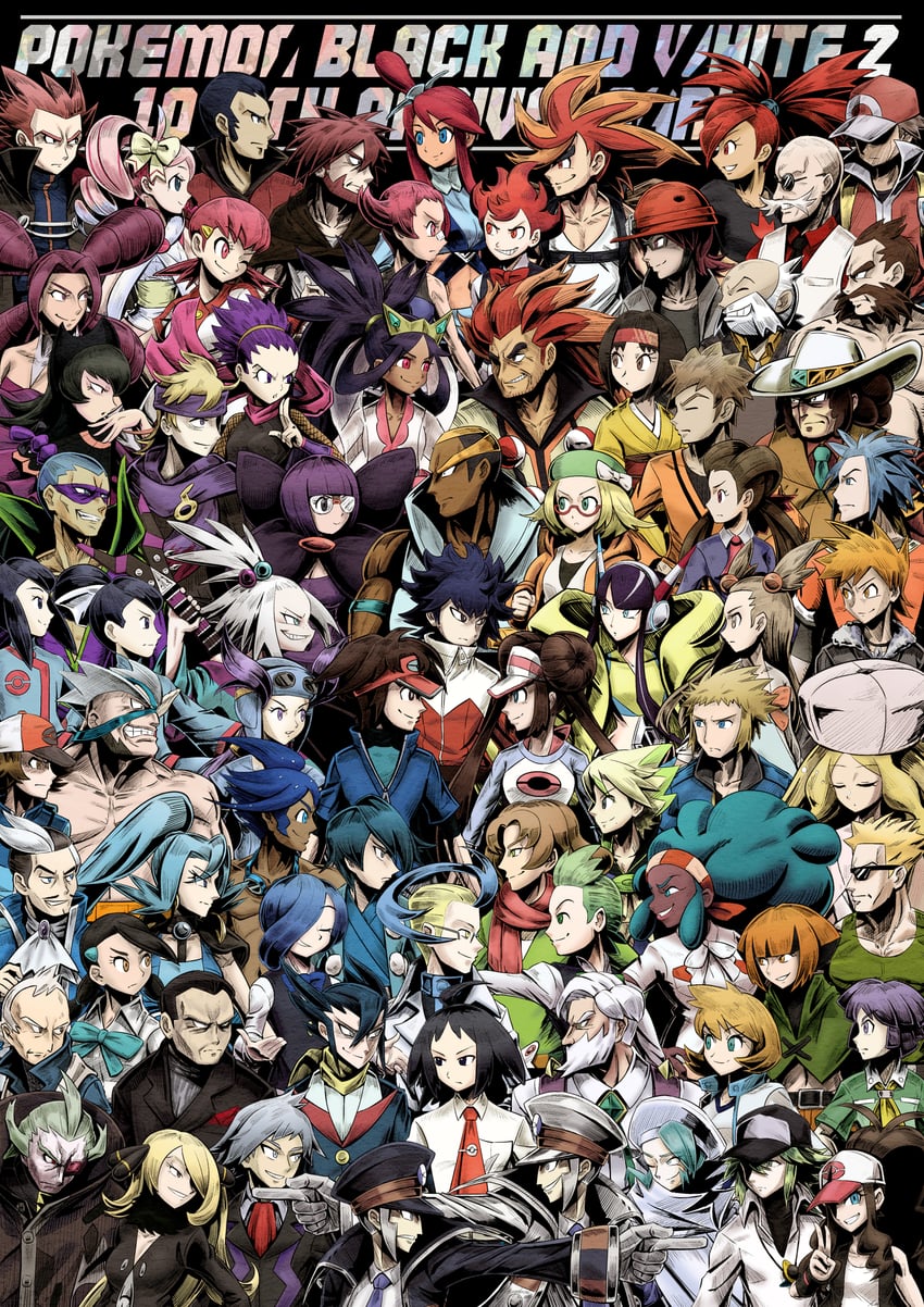 rosa, hilda, cynthia, red, misty, and 67 more (pokemon and 7 more) drawn by saikoraru