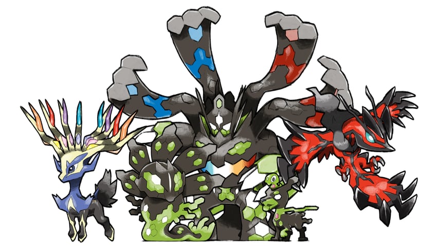 zygarde, yveltal, xerneas, and zygarde core (pokemon) drawn by blacknirrow