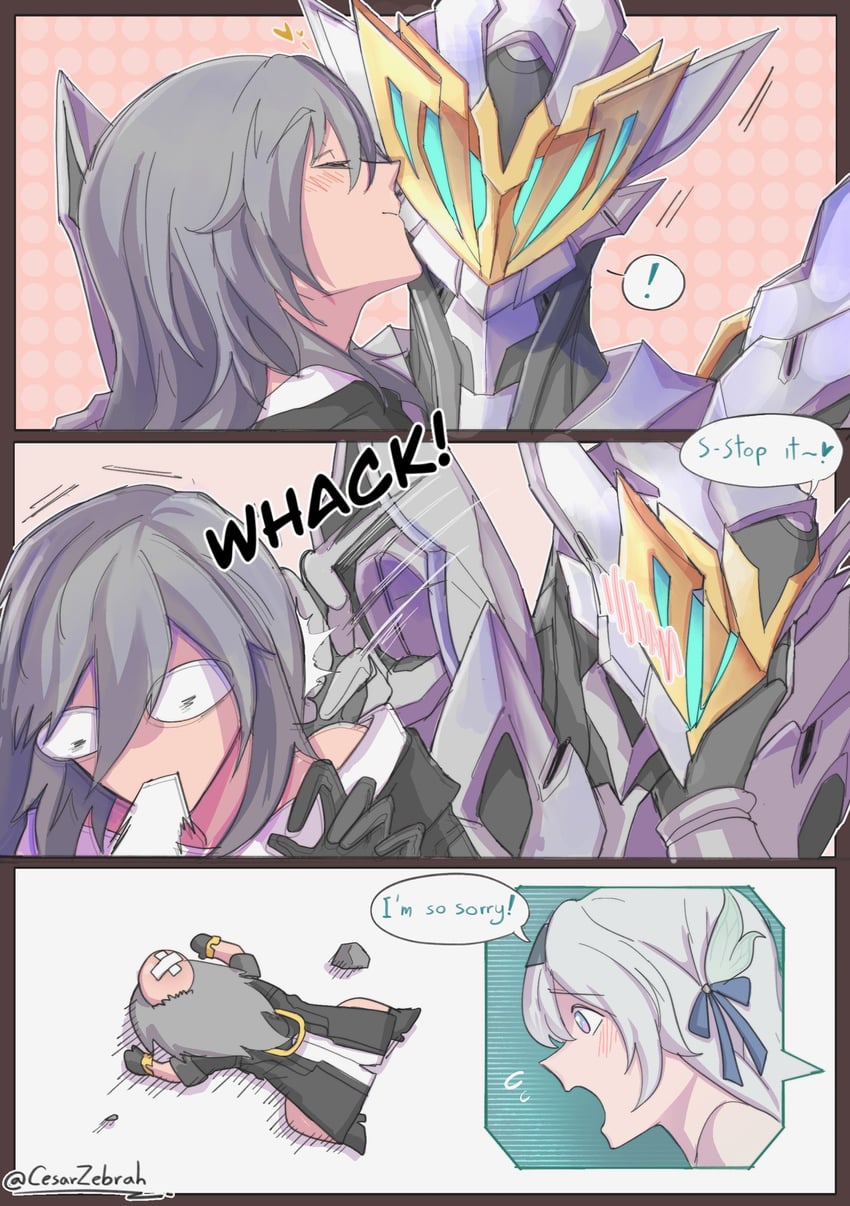 trailblazer, firefly, stelle, and sam (honkai and 1 more) drawn by cesar_zebrah