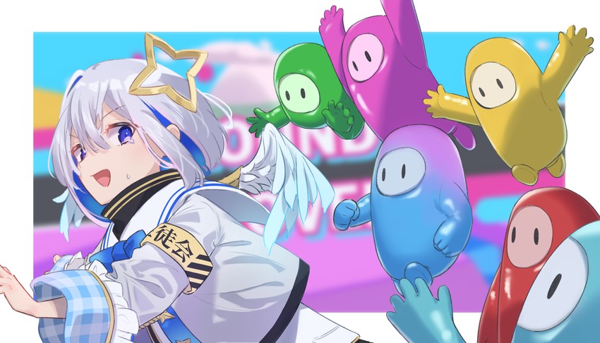 amane kanata and fall guy (hololive and 1 more) drawn by ooyama_ryou