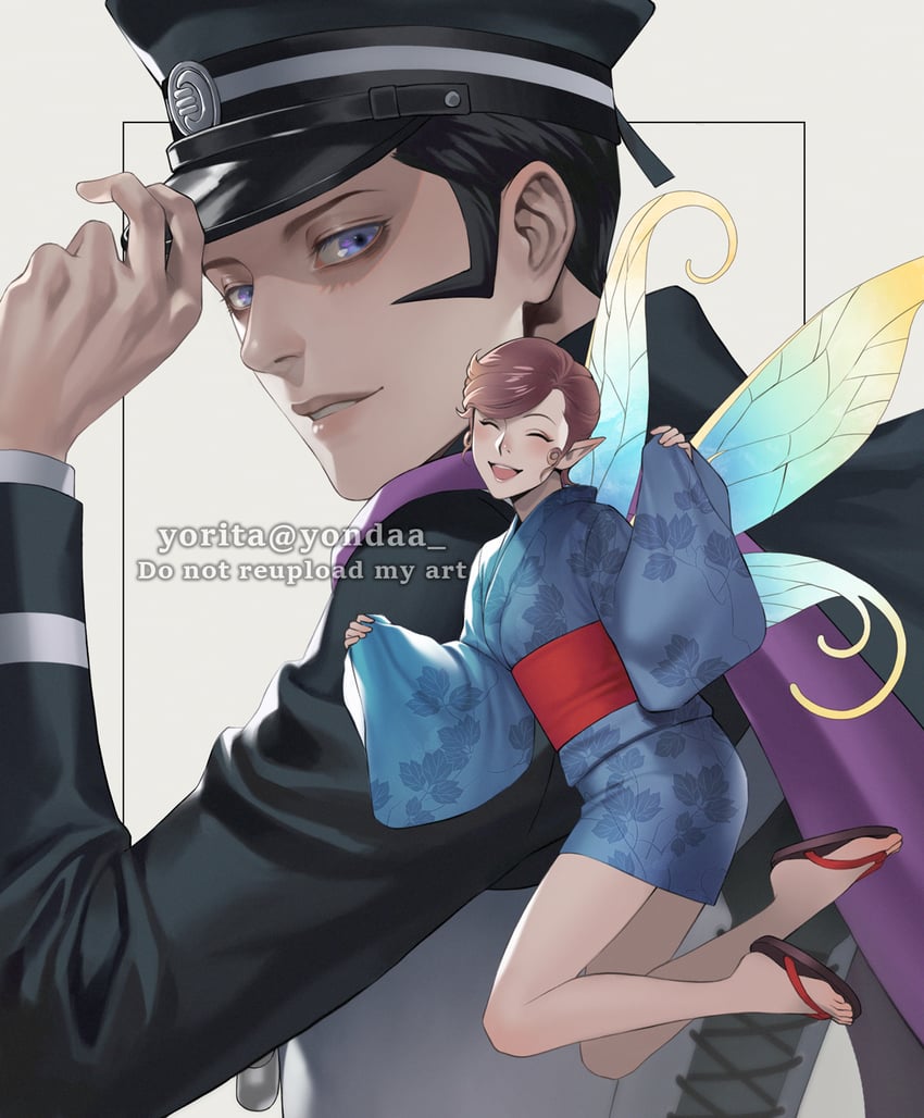 kuzunoha raidou and pixie (devil summoner and 1 more) drawn by yorita_(kick_knock)