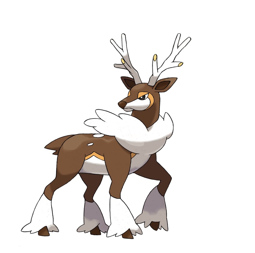 sawsbuck (pokemon and 1 more) drawn by sugimori_ken