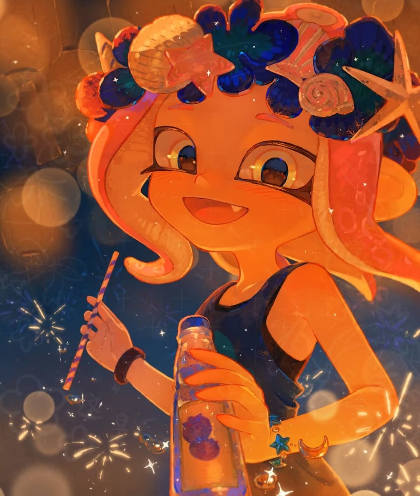 octoling player character and octoling girl (splatoon) drawn by dmwggg