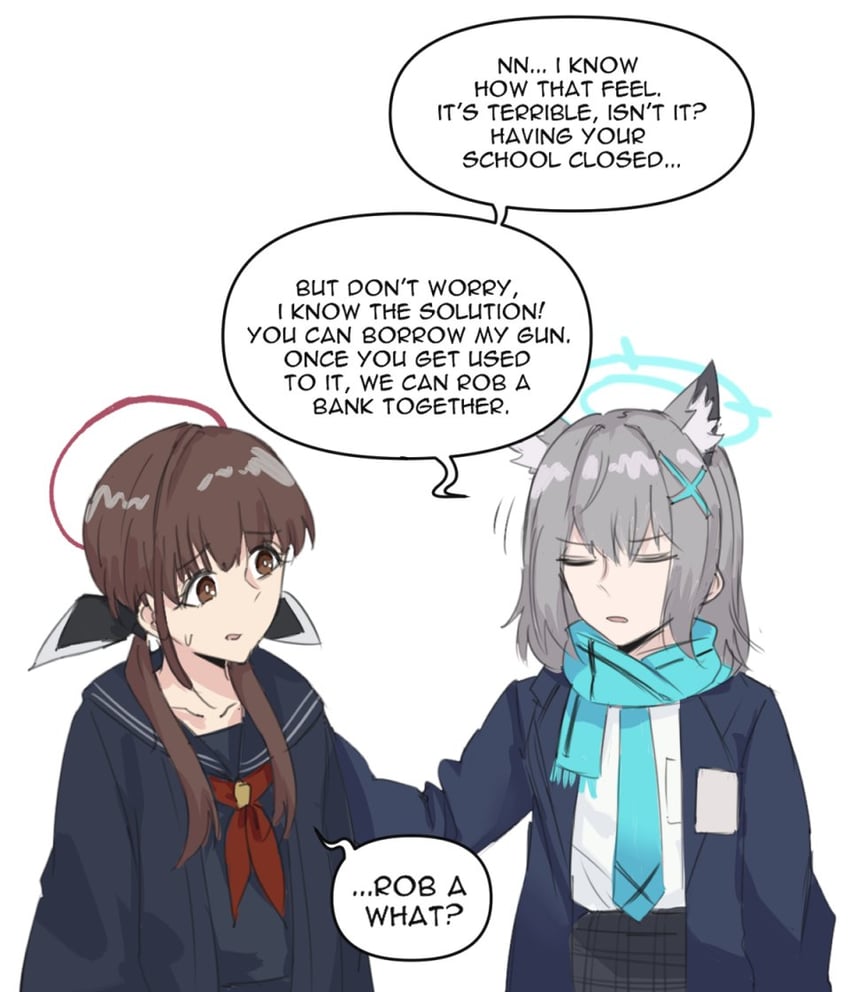 shiroko and ohitome kohane (blue archive and 1 more) drawn by maven_(madeinheaven_23)
