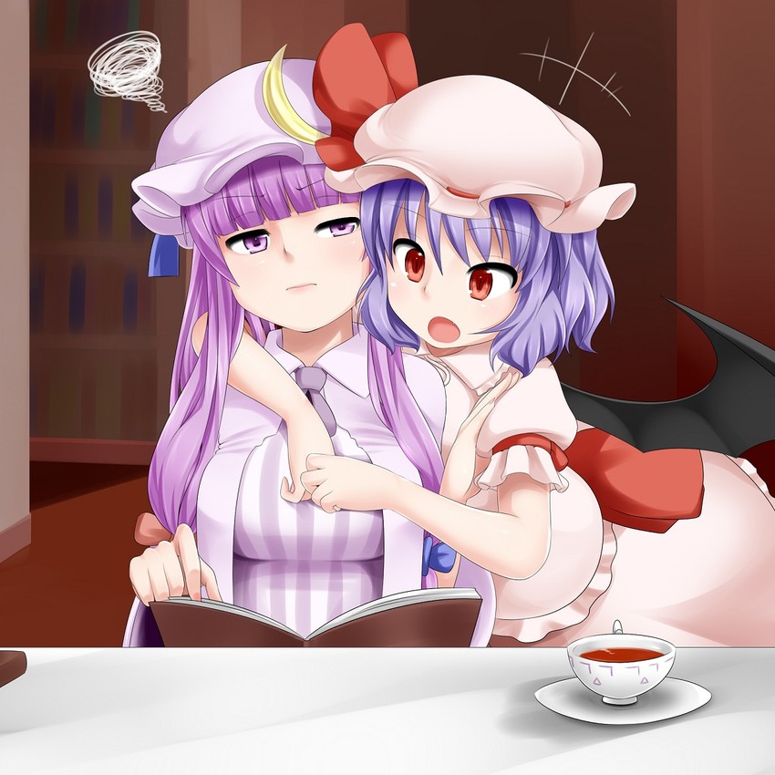 remilia scarlet and patchouli knowledge (touhou) drawn by miki_purasu