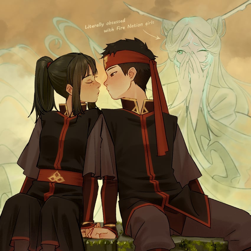 aang, raava, and on ji (avatar legends and 2 more) drawn by hrlshnv