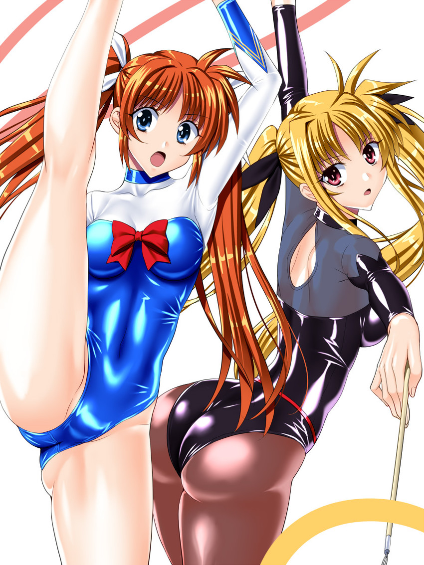 fate testarossa and takamachi nanoha (lyrical nanoha and 1 more) drawn by sen_(sansui)