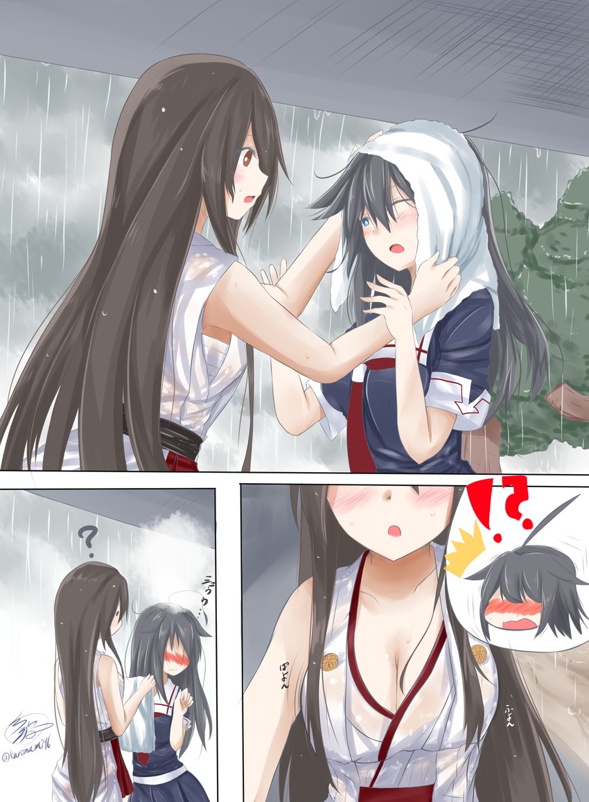 shigure, shigure kai ni, haruna, and haruna kai ni (kantai collection) drawn by namikawa_kuroha