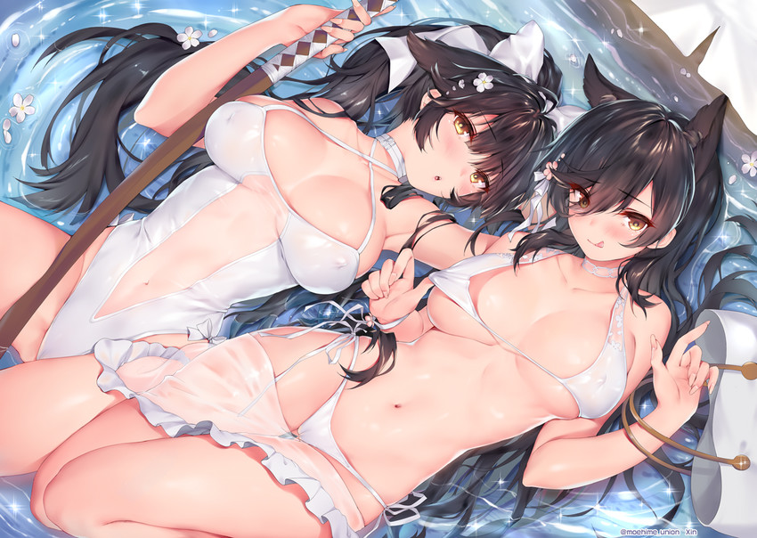 atago and takao (azur lane) drawn by obiwan