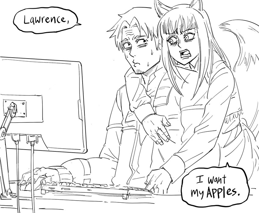 holo and craft lawrence (spice and wolf) drawn by bb_(baalbuddy)