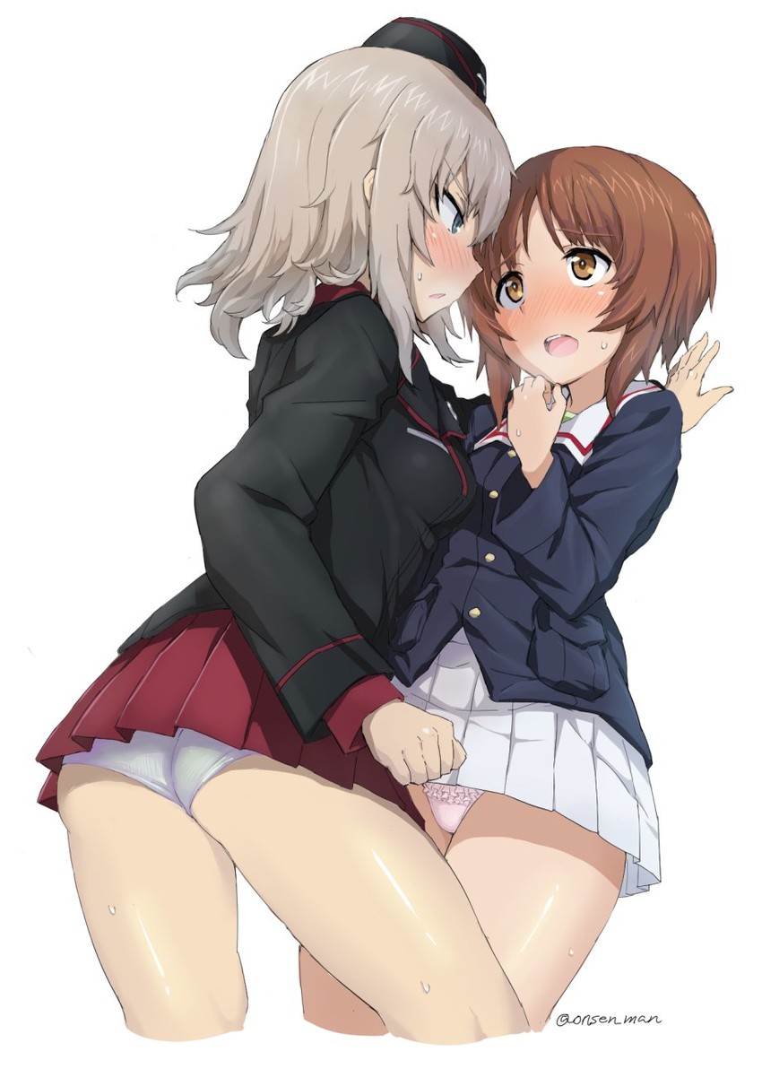 nishizumi miho and itsumi erika (girls und panzer) drawn by onsen_man
