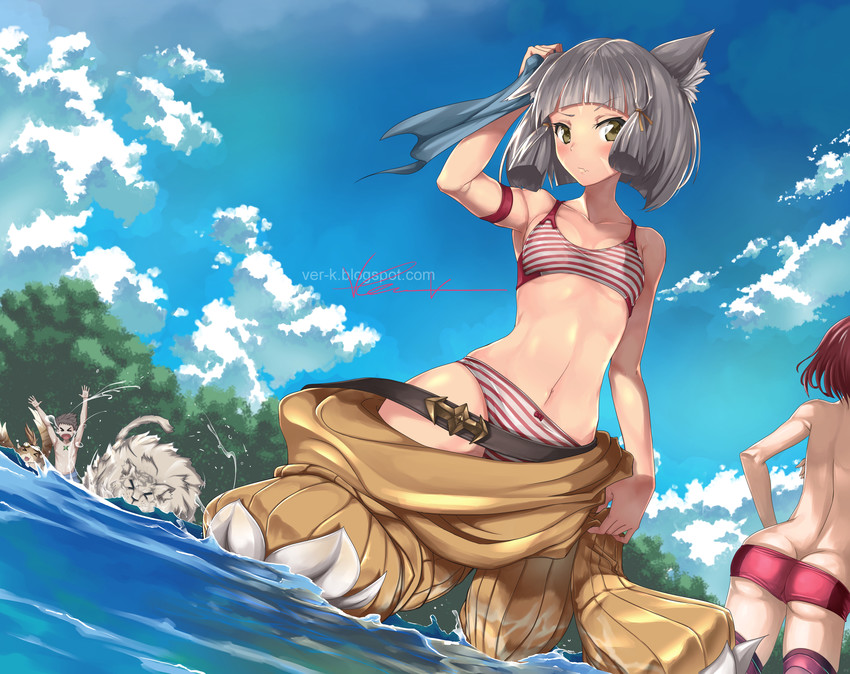 pyra, nia, rex, tora, and dromarch (xenoblade chronicles and 1 more) drawn by indy_k