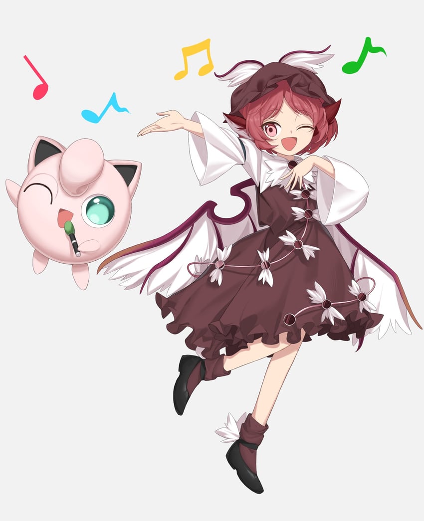 mystia lorelei and jigglypuff (touhou and 1 more) drawn by keiki8296