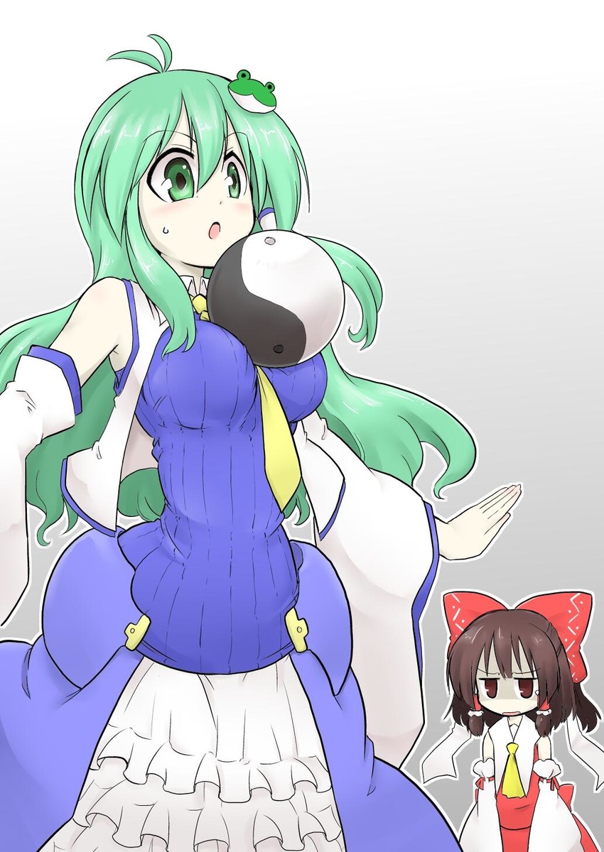 hakurei reimu and kochiya sanae (touhou) drawn by futa_(nabezoko)