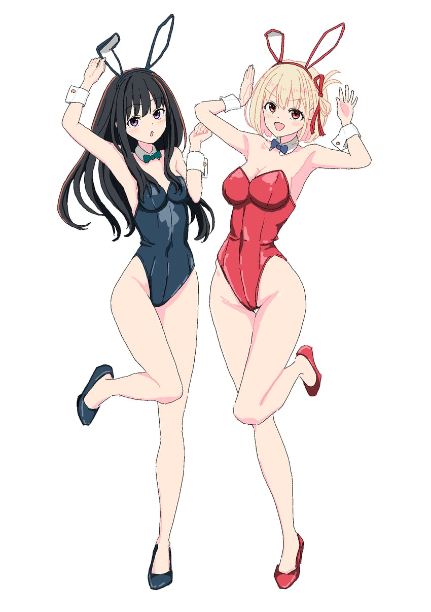 nishikigi chisato and inoue takina (lycoris recoil) drawn by umatarou_(a05867430)
