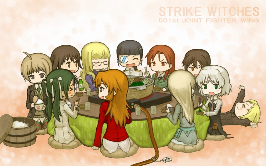sanya v. litvyak, eila ilmatar juutilainen, miyafuji yoshika, erica hartmann, gertrud barkhorn, and 7 more (world witches series and 1 more) drawn by kuro_ari_(pixiv)
