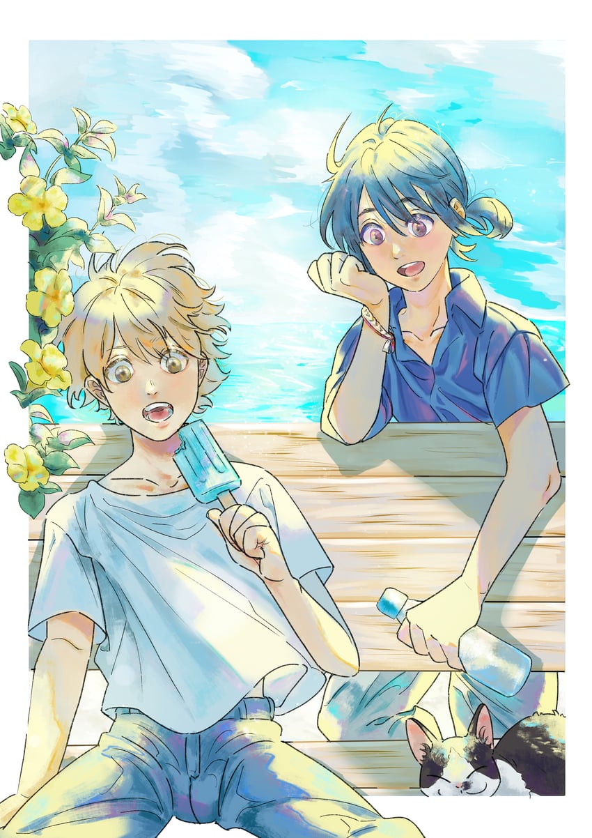 hashimoto shun and chibana mio (umibe no etranger) drawn by shana32100